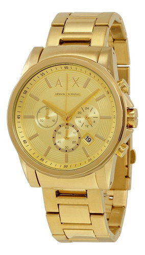 Reloj Armani Exchange Ax2099 Para Hombre Dorado Chrono