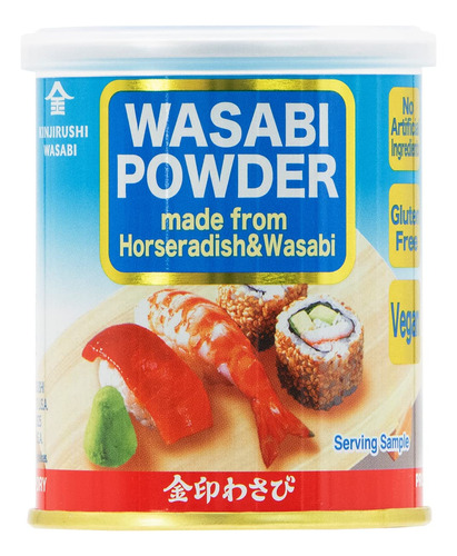 Kinjirushi Wasabi En Polvo, 1.76 Onzas (1.76oz), Sin Gluten,