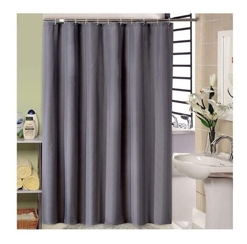 Cortina Ducha Baño 180x180 Elegante Gris