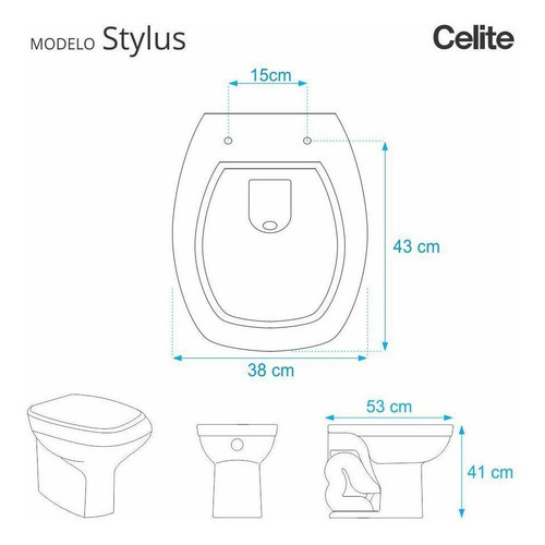 Imagem 2 de 5 de Tampa De Vaso Stylus Pergamon Para Louça Celite