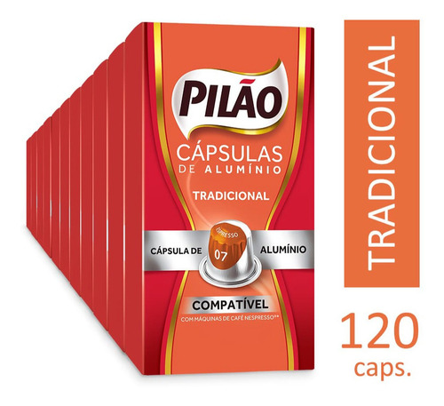 Kit 120 Cápsulas De Alumínio Pilão Espresso 7