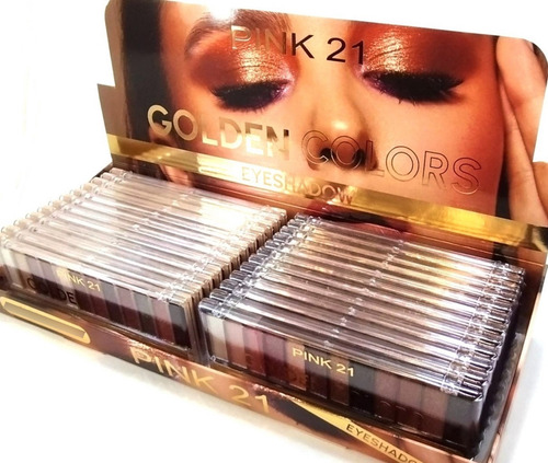 Set X 24 Paletas Sombras Glitter Ojos Golden Colors Pink 21