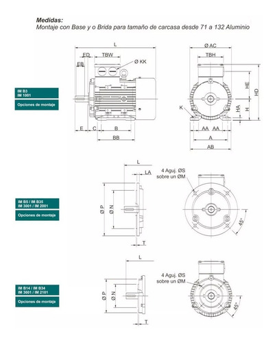 Imagen 4 de 8 de Motor Trifasico Czerweny 1al80 2-2 1.5 Hp 2 Polos 3000 Rpm