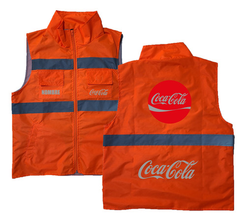 Chaleco De Seguridad Cat Coca Cola Modelo 1 Naranja M