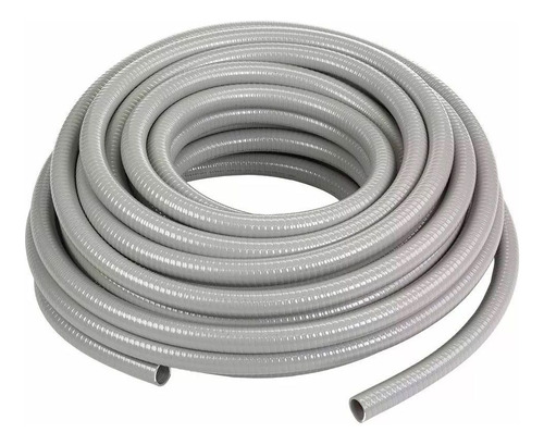 Conduit Flexible Metalico Liso  Pvc Gris 32mm - Rollo 30 Mts