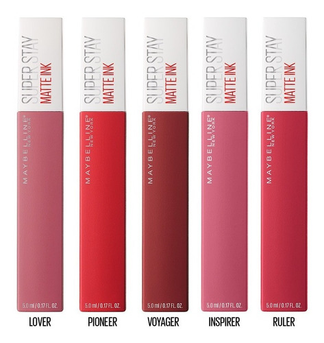 Kit De 5 Labiales maybelline Superstay Matte Ink