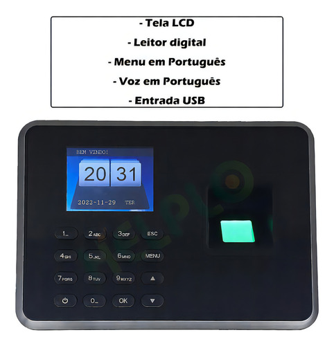 Reloj biométrico de puntos con huella digital electrónica
