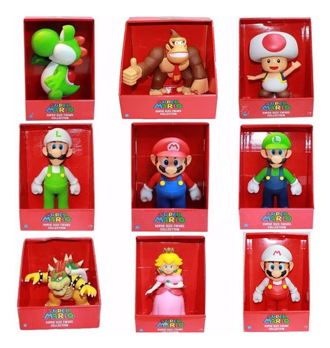 Muñecos Figuras Juguetes Mario Bros Yoshi Bowser Luigi 23cm