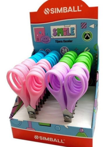 Imagen 3 de 5 de Tijera Escolar Simball Smile Puntas Redondeadas Planeta !