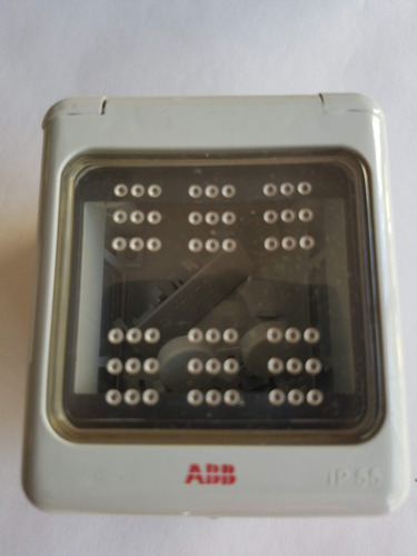 Caja De Comando Dos Modulos Tapa Transparente Gris