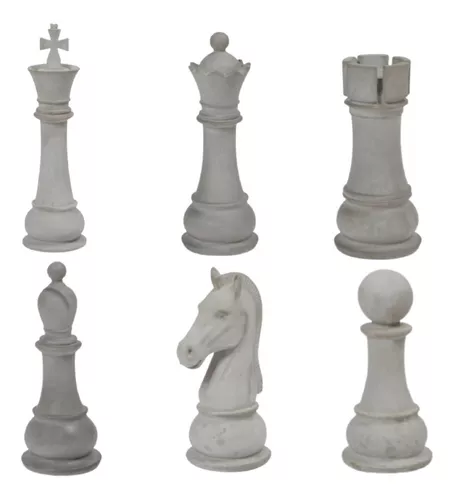 Trio Peças De Xadrez Rei Torre Cavalo Cerâmica Clássica Branca em Promoção  na Americanas