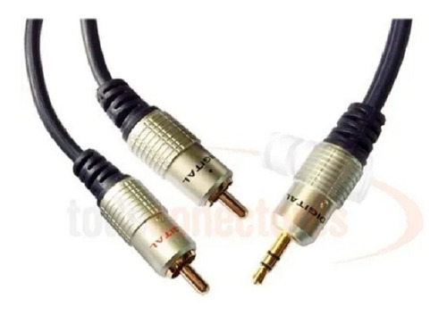 Cable Miniplug A Rca 3 Mts Premium P/ Celular Apple Pureso