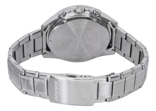 Reloj Casio Edifice Efv650d Azul Analogo Crono Fecha Wr100m Correa Plateada Bisel Plateado Fondo Verde
