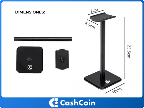 Imagen 7 de 10 de Soporte Auriculares Stand Headset Gamer Office Aluminio Base