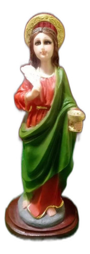 Santa Lucia, Figura De Resina, 30cm X 11cm X 9cm