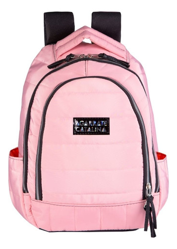 Mochila Mujer Urbana Agarrate Catalina Inflada Color Rosa Diseño De La Tela Liso