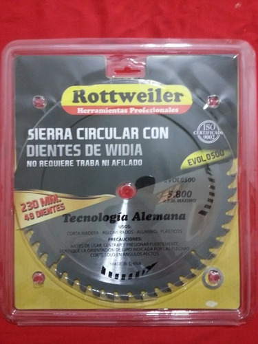 Sierra Circular Con Diente De Widia 230 Mm (x) 48 Dts