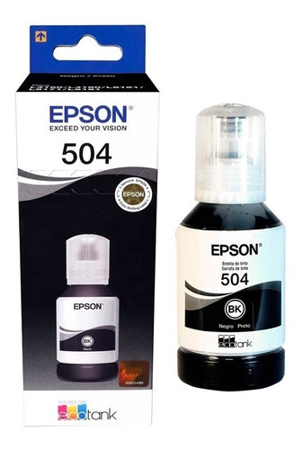 Botella De Tinta Epson T504 Negro L4150 L4160 L6161