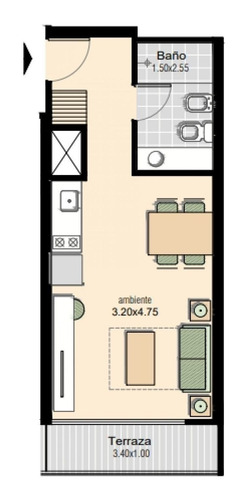 Imagen 6 de 6 de Venta De Monoambiente, Pocitos Edificio M+