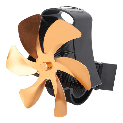 Ventilador Dorado Para Chimenea, 6 Aspas, Magnético, Montaje