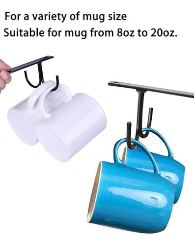 Soporte De Tazas Bajo Gabinete 12 Ganchos Para Tazas Soporte