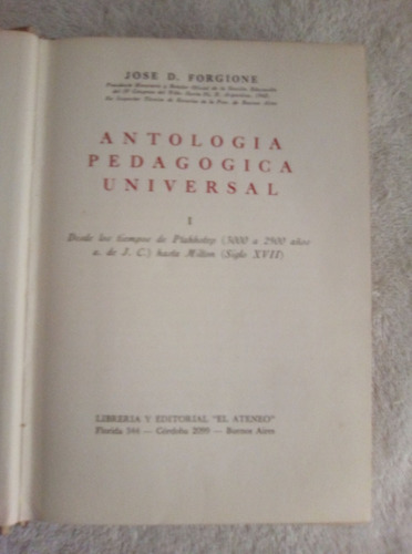 Antología Pedagógica Universal 1 Jose D. Forgione 