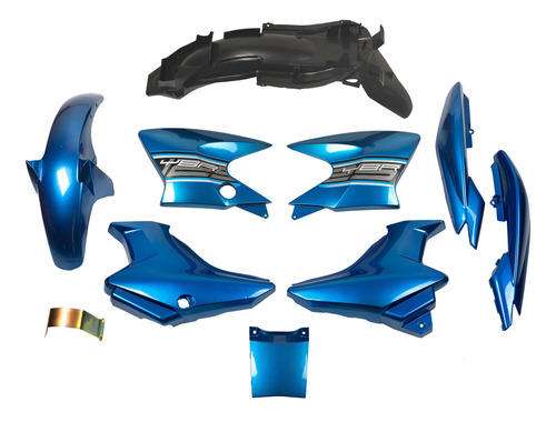 Kit Plasticos Completo Yamaha Ybr125 Ed / Factor Azul Mtc