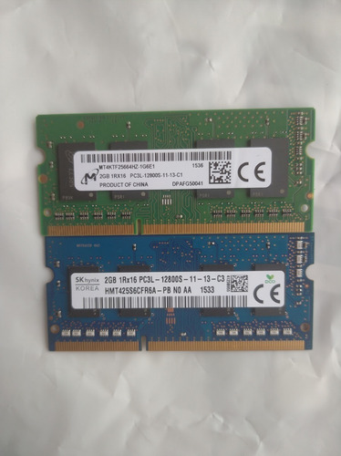 Imagen 1 de 1 de Memoria Ram 2 Gb Pc3l-12800 Ddr3 1600 Mhz P/portátiles