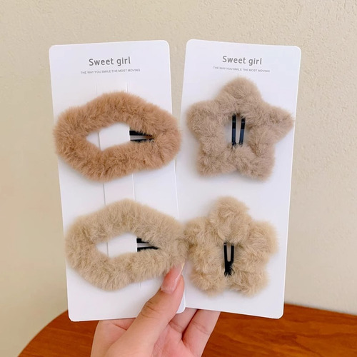 Pinzas De Pelo De Felpa Para Mujer, Accesorios De Diseño Geo
