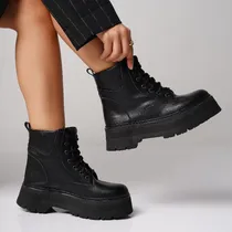 Comprar Borcegos De Mujer Botas Plataformas Negras Comodas Araquina
