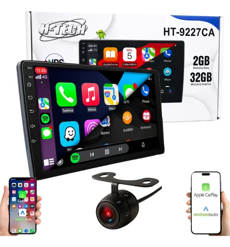 ちゃあ Multimídia H-tech Ht-9227ca 9 2din 2gb 32gb Android Bt