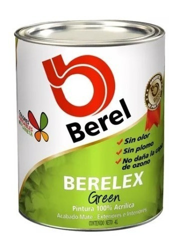 Berel Berelex Green Pintura Ecológica Blanco 4lt 