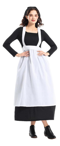 Disfraz De Sirvienta De Temporada Para Mujer, Vestido Largo