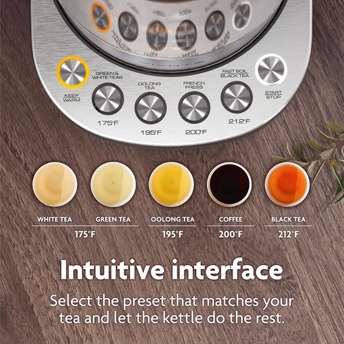 Hervidor Eléctrico Vianté Con Infusor De Té Para Té De Hojas
