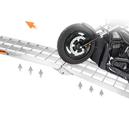 Motorcycle Ramp For Pickup Trucks 7.5ft Folding Aluminu...