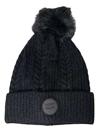 Gorro De Lana Trendy Mujer Liso Invierno 13804 Negro