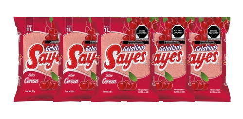 Gelatina Sayes De Agua Sabor Cereza 25 Piezas 120gr