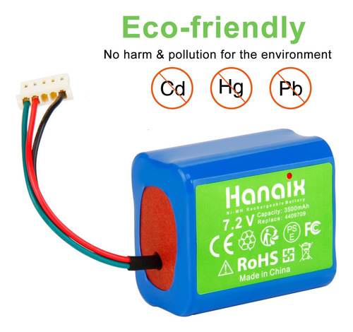 Hanaix 3500mah 72v Batería De Reemplazo Nimh Para Irobot T