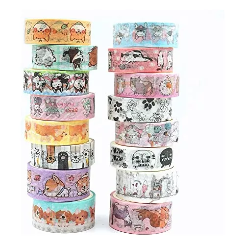 Set 12 Rollos de Cinta Adhesiva Decorativa Washi Tape - Librería