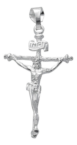 Dije Cristo Largo Cruz Delgada Plata 0.925 - 1337