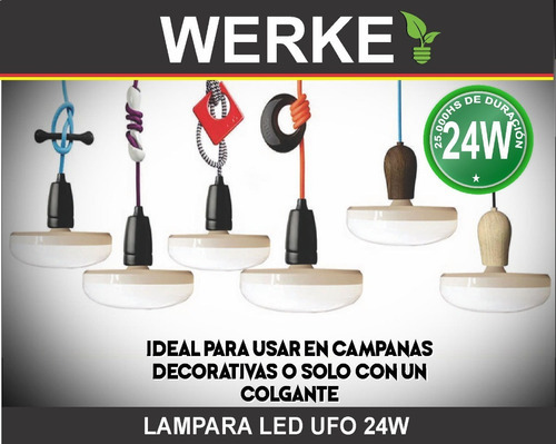 Lámpara Led Ufo 24w Fría Werke - Pack X 5 Un. Color De La Luz Fria