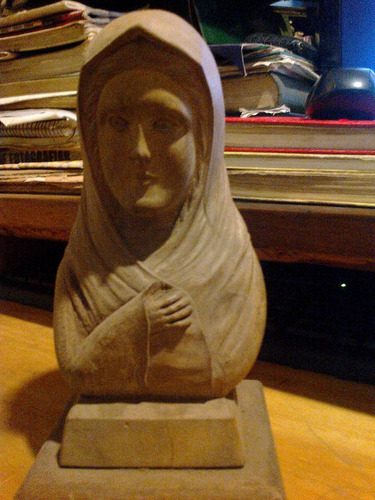 Hermosa Virgen De Madera Tallada Artesanal #150 Antigua