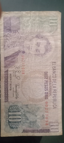 Billete 10 Pesos Oro