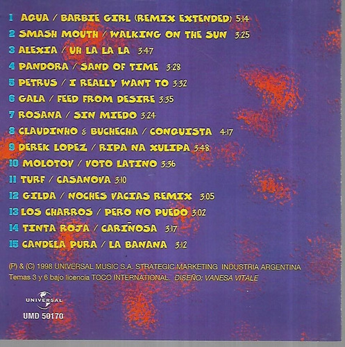Tinta Roja Gilda Turf Los Charros Molotov Cd Exitos Top 1998