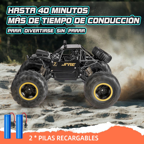 Rovtop 4x4 Aleation Coche Control Remoto Todo Terreno con Cámara Hd 2.4 Ghz Color Black Rc 1:16 X Rovtopx