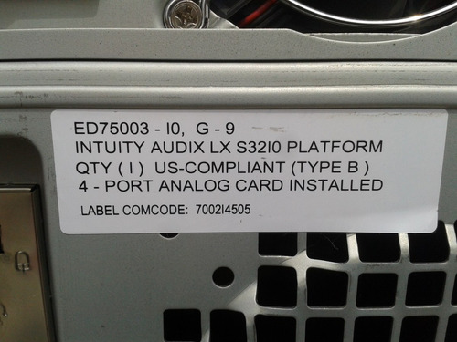 Correo De Voz Avaya Intuity Audix Lx S3210 (Usado)
