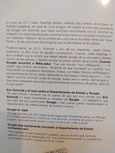 Cuando Google Encontró A Wikileaks Julian Assange Ed. Catalo (Reacondicionado)