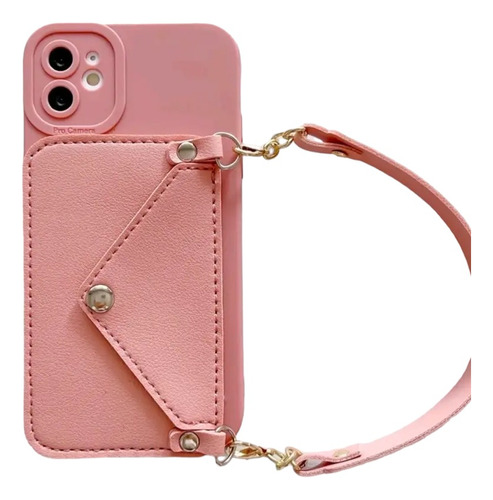 Case iPhone 15 Pro Max Monedero Rosa