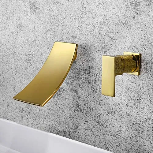 Grifo Montado En La Pared Para Baño Cascada Lavabo Grifo De