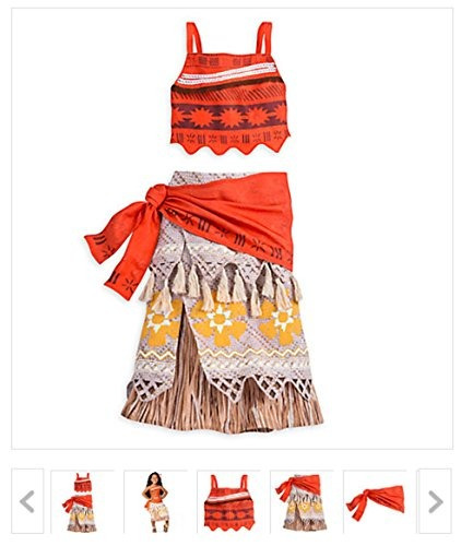 Nueva Tienda De Disney Moana Traje Para Las Niñas Tamaño